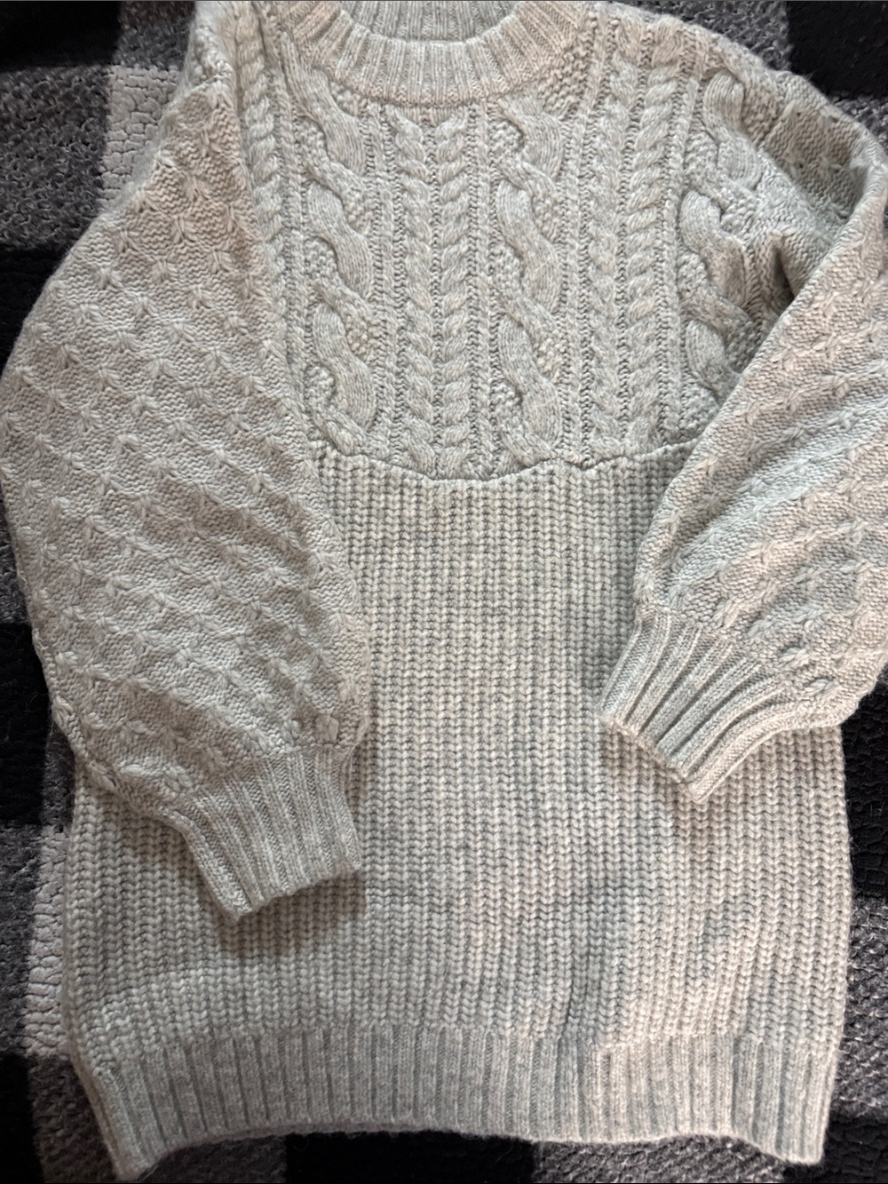 UpWest Cream Cable Knit Scoop-Neck Sweater